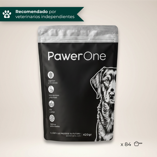 Bote PawerOne, suplemento todo en uno para perros, 420 g y 84 raciones, recomendado por veterinarios independientes
